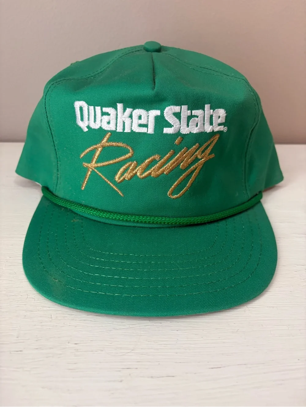 Racing Green Cap with Gold Script